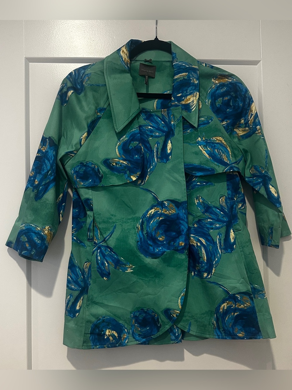 Kristin Davis Green Floral Print Jacket